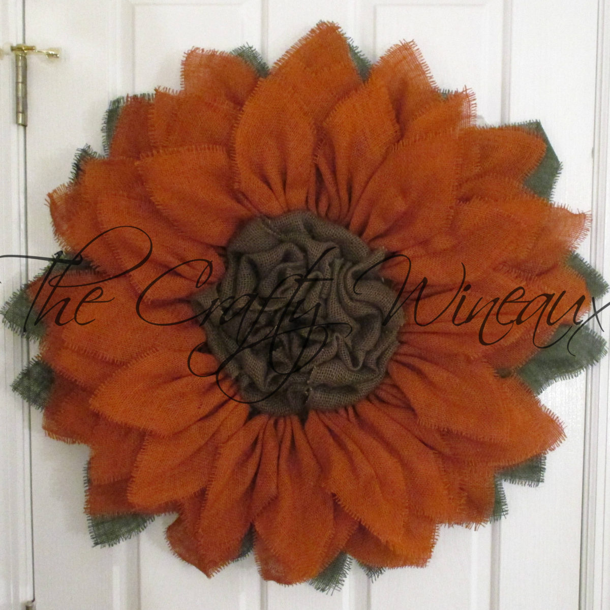 Extra Large 30" Burnt Sienna Burlap Sunflower Wreath, Fall, Sunflower ...