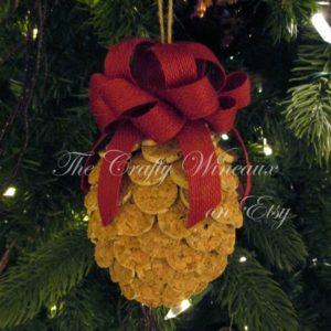 Ribbon pinecone Christmas ornament — The Ornament Boutique
