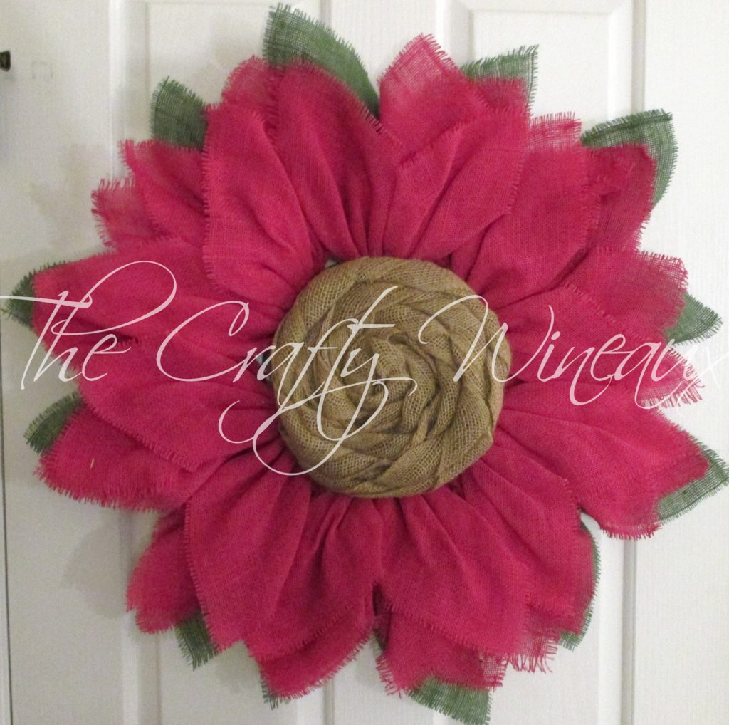 Free Shipping! Rich Coral Pink Burlap Sunflower Wreath, Sunflower Door ...