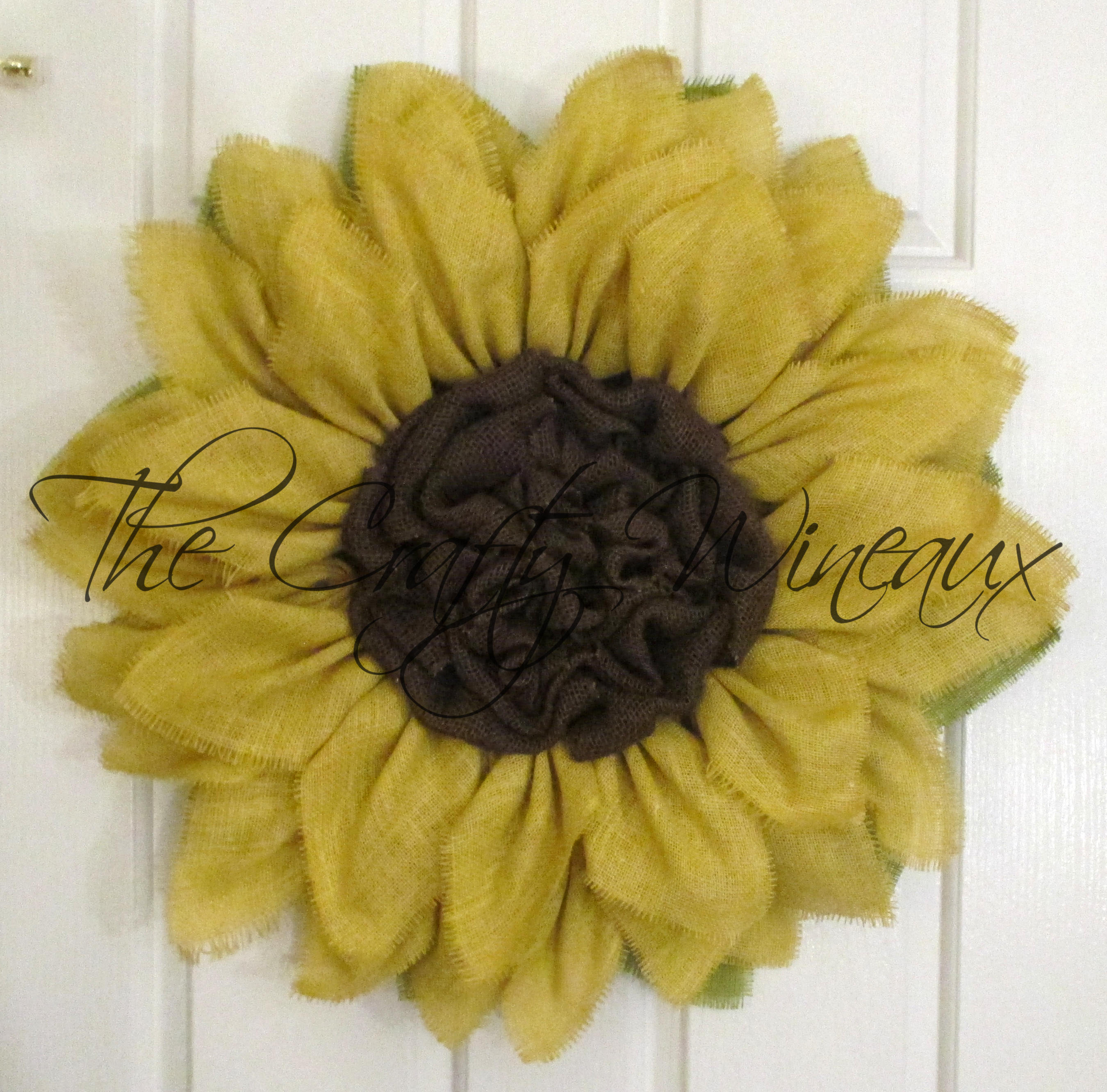 Extra Large 30 Bright Yellow Burlap Sunflower Wreath by The Crafty Wineaux™ 